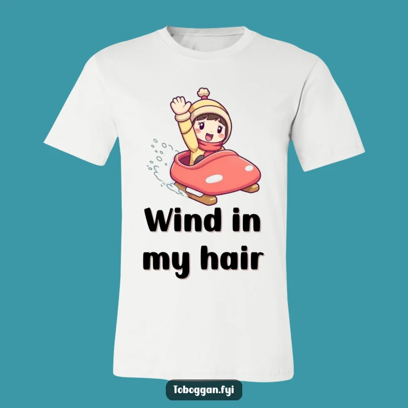 Funny Toboggan T-Shirt: Character's Wild Ride Downhill - Great Funny Gift Idea