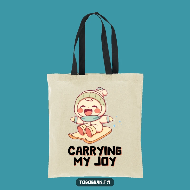 Funny Snow Slope Tote Bag: Hilarious Character Laughing, Perfect Snowy Day Accessory