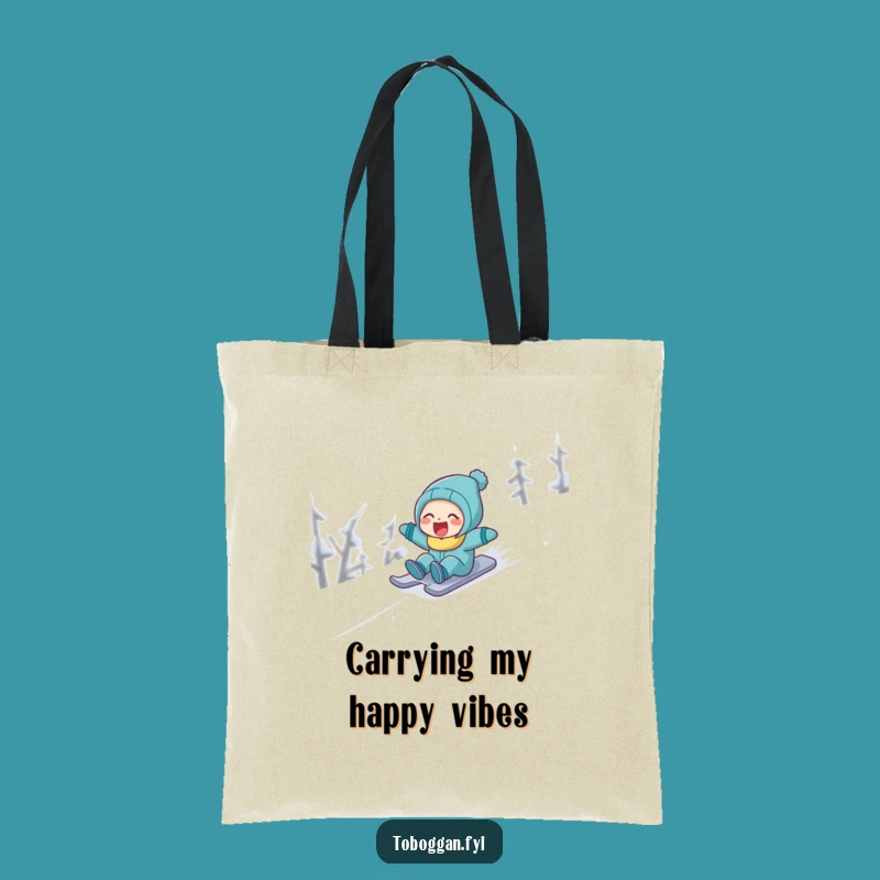 Funny Laughing Snow Sledder Tote Bag: Carry Your Winter Smiles!