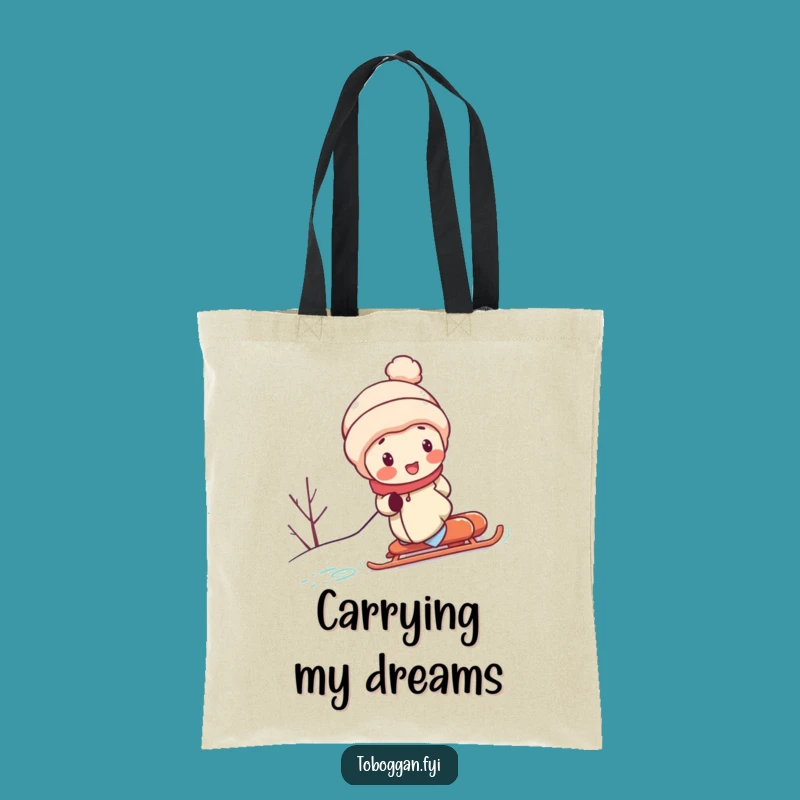 Funny Sled Uphill Effort Tote Bag: Carry Your Laughs and Essentials, Hilarious Gift