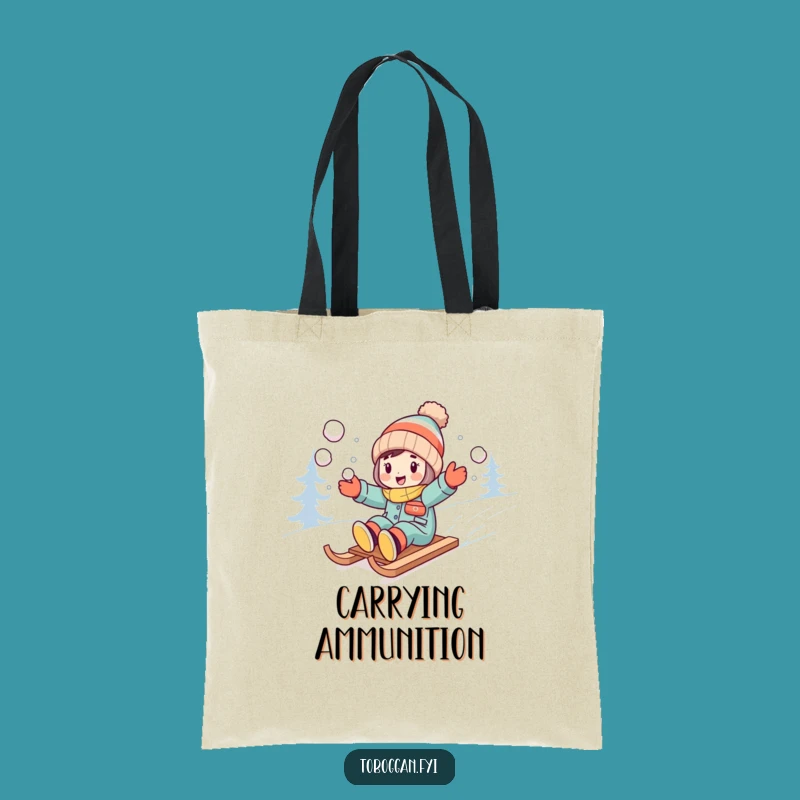 Funny Snowball Sledder Tote Bag - Carry Your Winter Arsenal