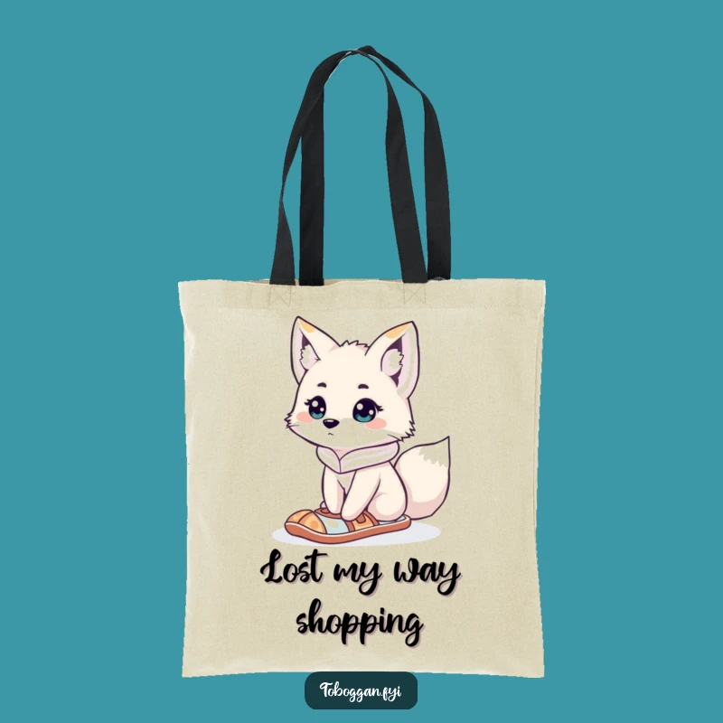 Funny Lost Fox Tote Bag - Curious Arctic Accessory